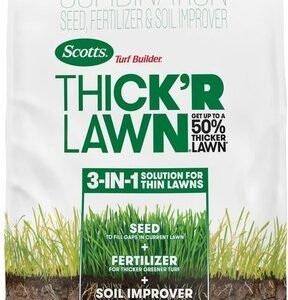 Turf Builder Thick'R Lawn Sun & Shade Seed Fertilizer Soil Improver 40 lbs