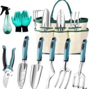 9-Piece Heavy-Duty Garden Tool Set with Durable Bag, Ideal for All Gardeners