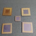 Lot of 5 Vintage Ceramic Gold Pin CPUs Intel Pentium  Scrap Gold Recovery