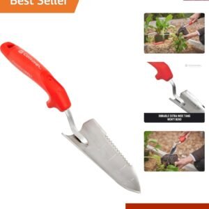Stainless Steel ComfortGEL Transplanter with Comfort Grip - Precise Planting Red