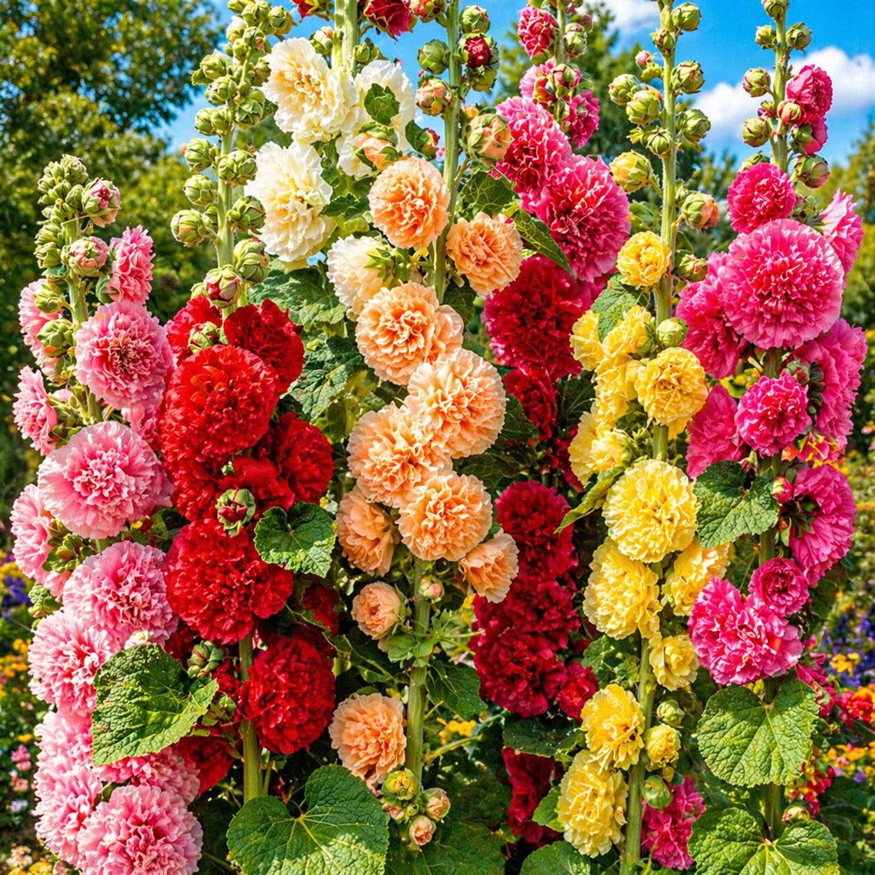 200+ HOLLYHOCK AUTUMN MIX SEEDS | 🌸 | HUMMINGBIRD | HUGE BLOOMS | FREE SHIPPING