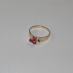Unique Solid 14K Yellow Gold Three (3) Rubies Ring Size 6.75 not Scrap