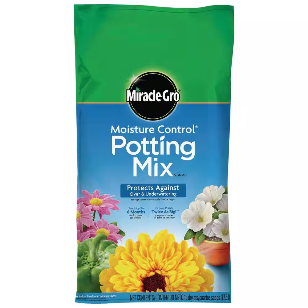 Miracle-Gro Moisture Control Potting Mix Soil 16 Qt for Container Plants