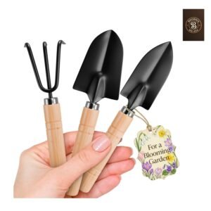 3 Pcs Mini Gardening Tools – Mini Garden Tools Set with 2 Small Shovels Narro...