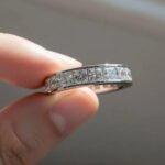 5.00Ct Princess Cut Natural Diamond Eternity Engagement Band 14K White Gold 6 7