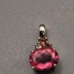 14k Gold Pink Topaz Pendant White Gold 2.11g 3 Small Accents Not Scrap Marked NF
