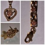 Vintage 14k 10k Rose Gold necklace charm bracelet Earrings Set Flower lot Scrap