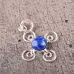 925 Silver Round Natural Lapis Lazuli Sister Ethnic Handmade New Pendant Jewelry