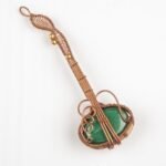 Copper OVAL Malachite Gemstone Wire Wrap Daughter Birthday New Pendant Jewelry