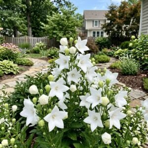 500 White Balloon Flower Seeds - Elegant Platycodon Perennials for Moon Gardens