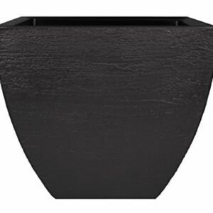 Tusco Products MSQ16BK Modern Square Garden Planter, 16-Inch, Black