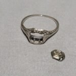 Antique 18k White Gold Art Deco Diamond Filigree Engagement Ring SCRAP/REPAIR