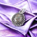 Pear Natural Ethopian Opal Copper Turquoise Sterling Silver Boho Healing Pendant