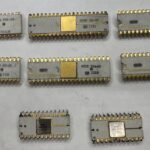 8X CPU GOLD LEGS WHITE CERAMIC VINTAGE IC, Gold Scrap