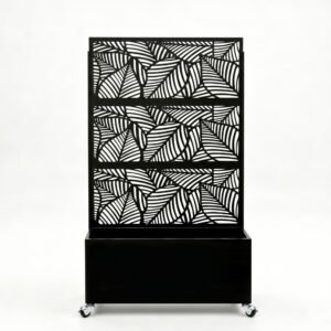 70.87" H × 46.06" W Leaf Pattern Privacy Screen Decorative Fence Planter
