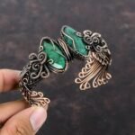 Copper Jewelry Gift For Mother Wire Wrapped Bangle Adjustable Cuff Bracelet