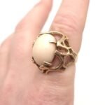 VTG 14K Solid Gold Jewelry Angel Skin Coral Ring 11.2 Gram Wear Scrap Gold Lot