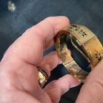 Victorian 14k Gold Enamel Hinged Bangle Bracelet 17 Grams Scrap Price BIN