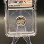 Monarch Precious Metals 1/10th oz .999 Silver Round Train Design ICG MS69 PL