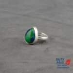 pear Natural Lepis Melakite 925 Sterling Silver Promise Band Ring Jewelry Size 8