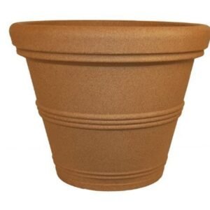 Tusco Products RR135SS Rolled Rim Garden Pot, 13.5-Inch, Sandstone