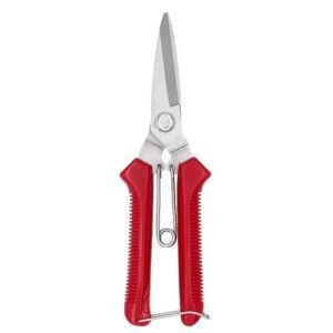 Straight Head Pruning Shears Non-slip HandleStainless Steel Outils Manuels RED