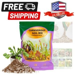 Carnivorous Plant Soil Mix 1qt, Pure Peat Moss and Perlite Mixture for Venus,...