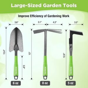 6-Piece Garden Tool Set, Heavy Duty Gardening Hand Tools with Soft Rubber Handle