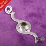 Round Natural Green Emethyst Sterling Silver Daughter Anniversary Ethnic Pendant