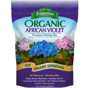 Espoma Organic Natural Potting Soil Mix for African Violets, 4qt