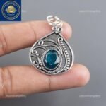 Apatite Gemstone Jewelry 925 Silver Handmade Pendant 1.45 ” For Birthday Gifts