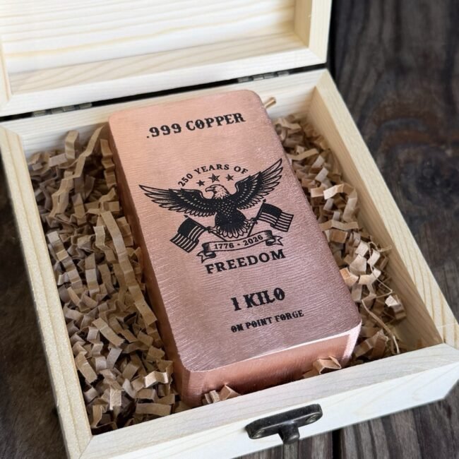 1 Kilo .999 Copper Bar | Special Edition 250 Years Of Freedom Boxed Set