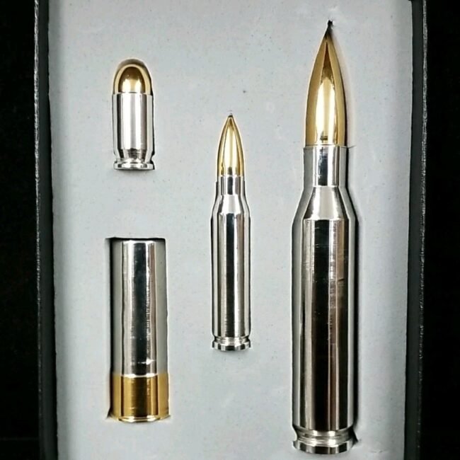 4 Pc Set Gold & Rhodium Enhanced Solid .999 Silver Bullets 1, 2, 5, 10oz NO COA