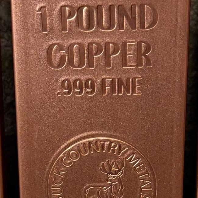 One Pound Copper Bullion Bar, .999 Guaranteed Purity, Exquisite, Made in USA
