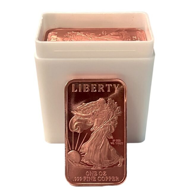 20 Pack - One (1) Ounce Walking Liberty Copper Bar by Unique Metals
