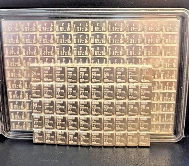 50 x 1-Gram SILVER 999 PURE Valcambi Combibar Swiss Bullion---FREE SHIPPING---