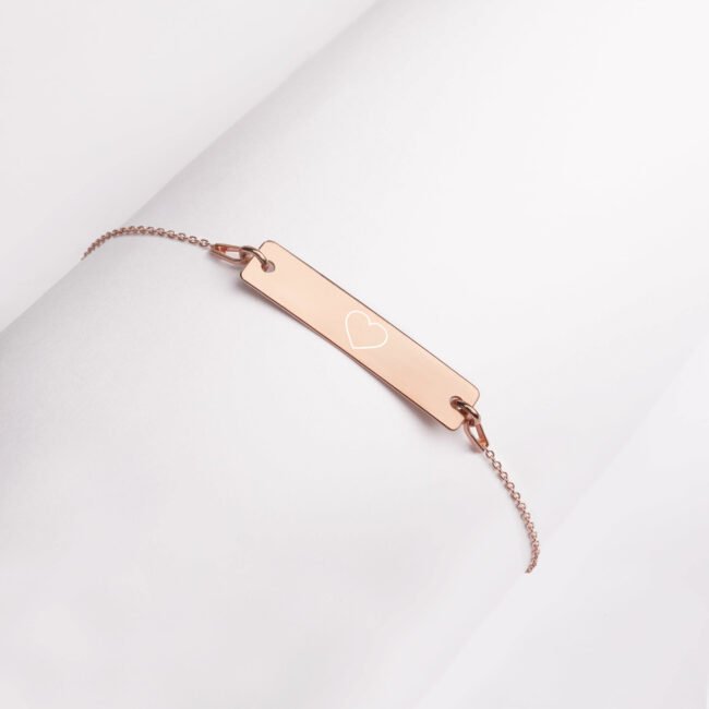 Engraved Bar Chain Bracelet