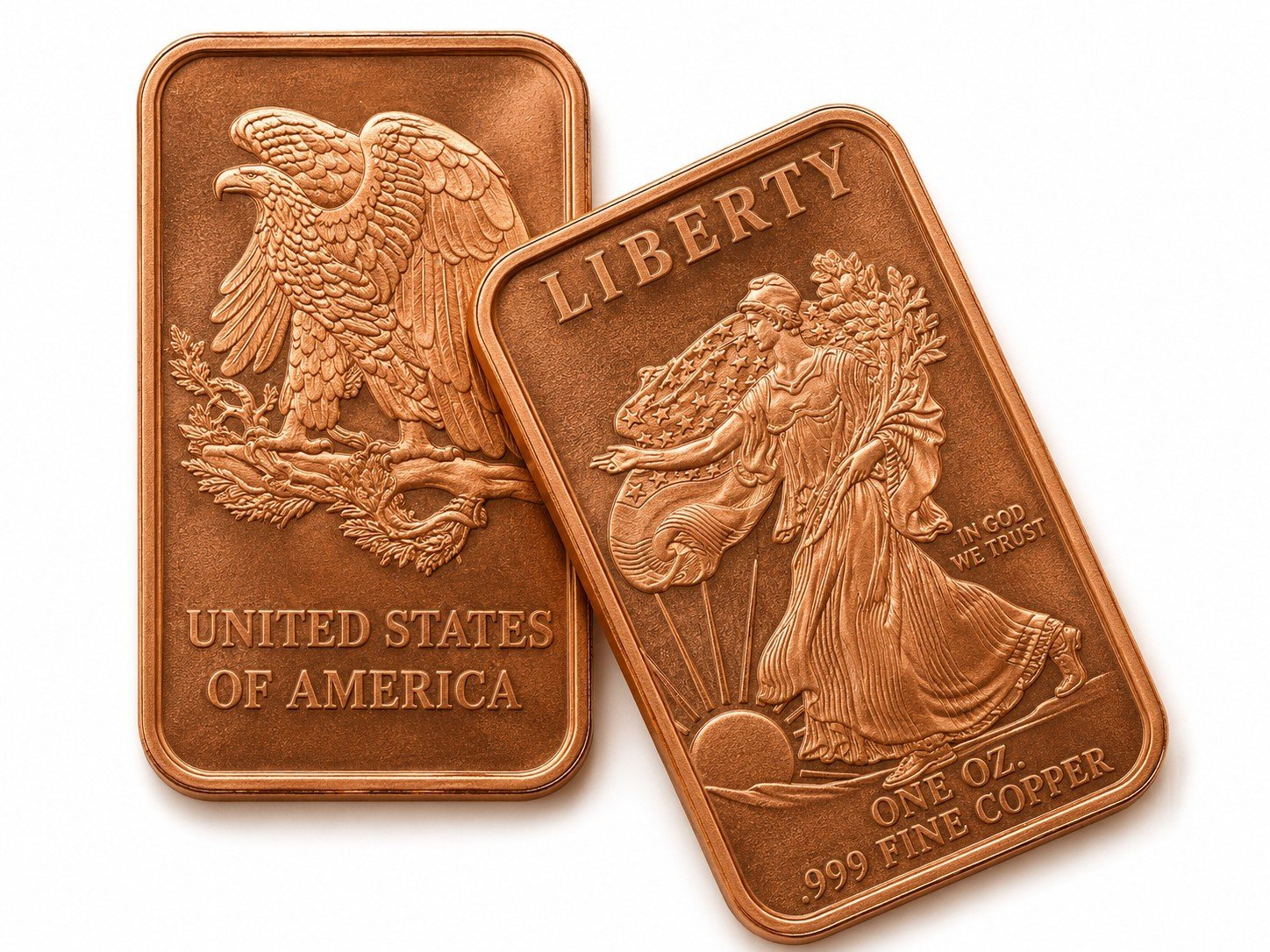 20 Pack - 1 oz Walking Liberty Copper Bars .999 Fine Copper AVDP oz
