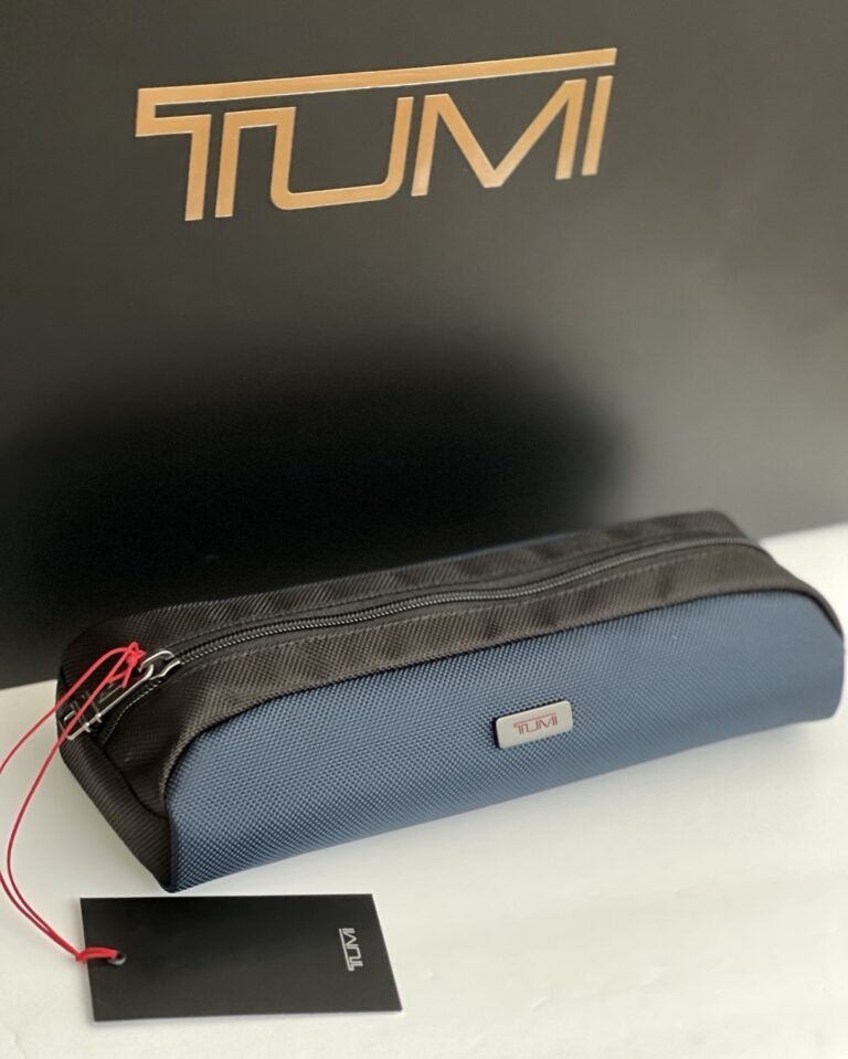Tumi Navy Blue Travel Accessory Zipper Small Cord Pouch Bag