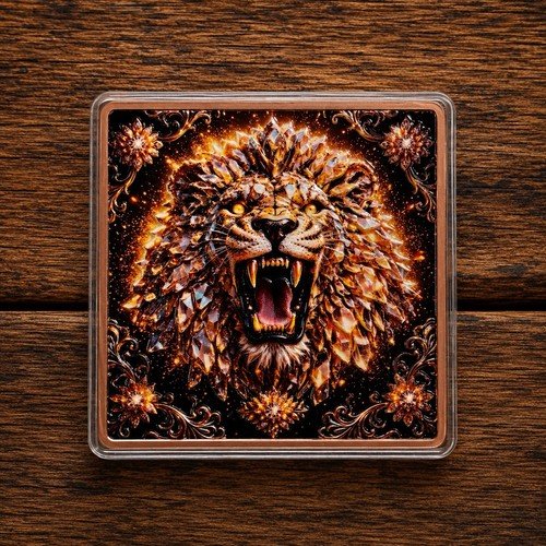 COPPER RESERVE MINT - Five (5) Ounce Bar .999 Fine UV Colorized Roaring Lion