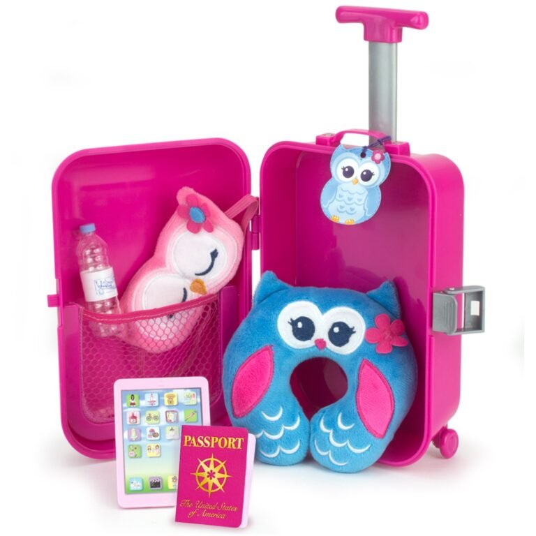 Sophia’s by Teamson Kids Travel Accessories Plus Suitcase Set for 18″ Dolls