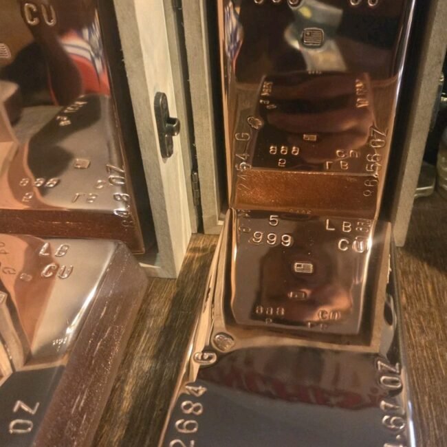5 Pound Hand Poured Solid Copper Bullion Bar .999 Pure Fine Copper 5 Lb Ingot