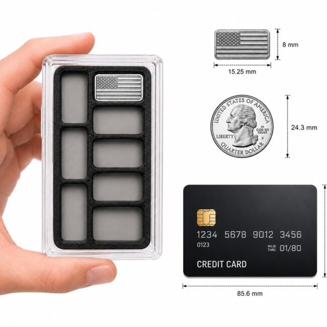 1 Gram .999 Fine Silver Bar w/ 8 slot-Bar Starter Case – Stackable