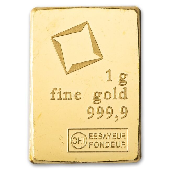 1 gram Gold CombiBar™ Valcambi Suisse Bar .9999 Fine