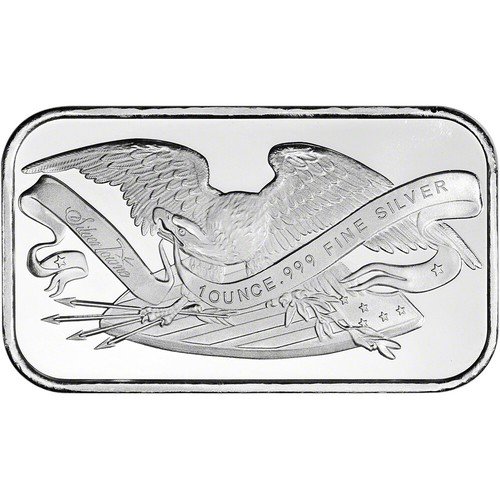 1 oz. SilverTowne Silver Bar - Retro Bald Eagle Design - 999 Fine
