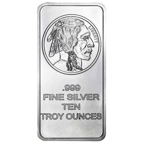 10 Troy oz Buffalo .999 Fine Silver Bar Sealed