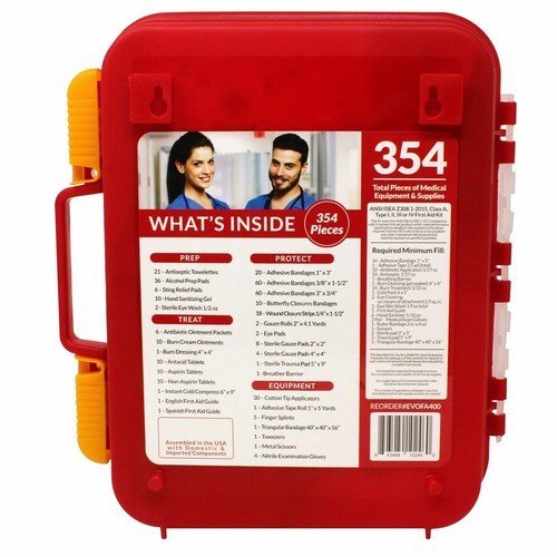 430 Piece First Aid Kit, Well-Organized Premium Waterproof Compact Trauma Medica