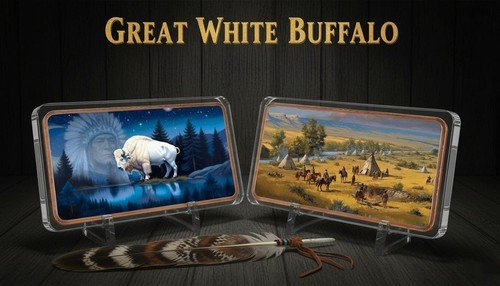 Great White Buffalo 10 oz Colorized Copper Bar .999 2000 Mintage Second Batch