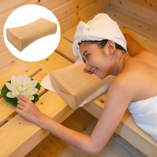 Simulated Rattan Neck Pillow Breathable Sauna Pillow for Sleeping and Elderly