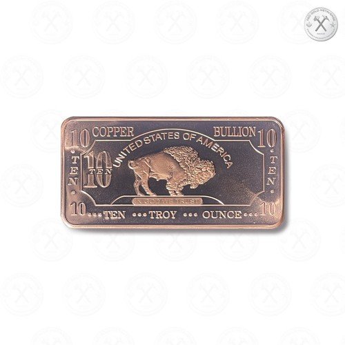 10 oz Copper Bar - American Buffalo CMC Mint - 10 Troy Ounces (311 g) Fine [Cu]